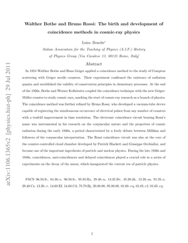 Walther Bothe and Bruno Rossi: the Birth and Development of Coincidence Methods in Cosmic-Ray Physics