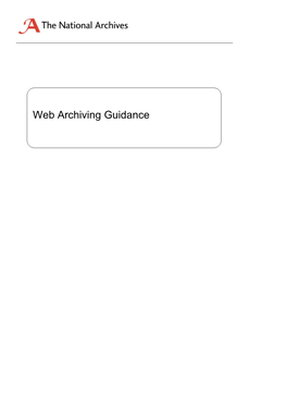 Basic Web Archiving Guidance