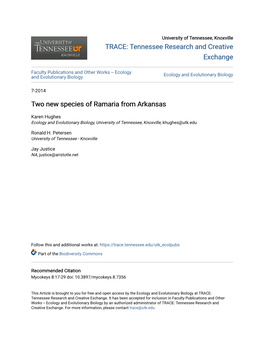 Two New Species of Ramaria from Arkansas