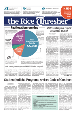 The Rice Thresher, Vol. 99, No. 15, Ed. 1 Wednesday, January 21