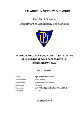 PALACKY UNIVERSITY OLOMOUC Faculty of Science