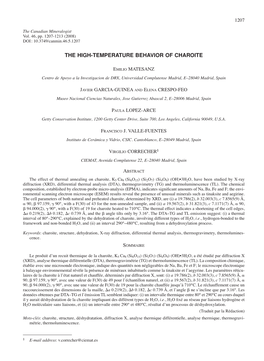 The High-Temperature Behavior of Charoite