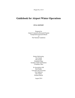 Guidebook for Airport Winter Operations