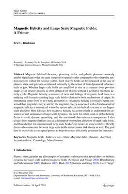 Magnetic Helicity and Large Scale Magnetic Fields: Aprimer