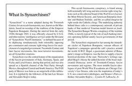 What Is Synarchism? by Lyndon H. Larouche