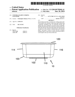 (12) Patent Application Publication (10) Pub. No.: US 2014/017854.0 A1 Johnson (43) Pub