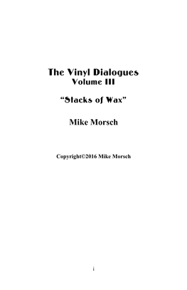 The Vinyl Dialogues Mike Morsch