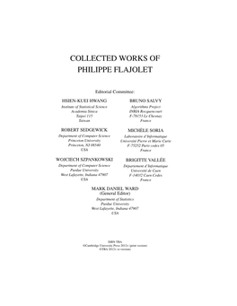 Collected Works of Philippe Flajolet