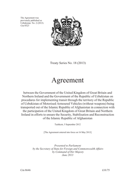 Agreement Between the Government of the United Kingdom of Great Britain and Northern Ireland and the Government of the Republic