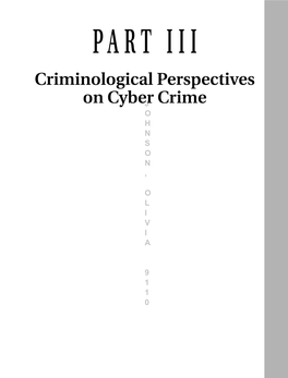 PART III Criminological Perspectives on Cyber Crime
