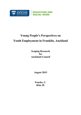 Young People's Perspectives on Youth Employment in Franklin