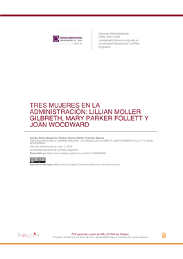 Lillian Moller Gilbreth, Mary Parker Follett Y Joan Woodward