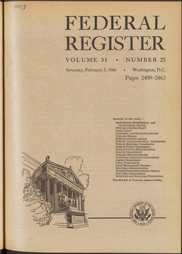 Federal Register Volume 31 • Number 25