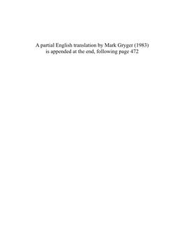 A Partial English Translation by Mark Gryger (1983) Is Appended at the End, Following Page 472 АКАДЕМИЯНАУК СОЮЗА СОВЕТСКИХ СОЦИАЛИСТИЧЕСКИХ РЕСПУБЛИК