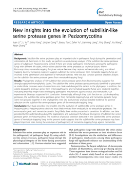 New Insights Into the Evolution of Subtilisin-Like Serine Protease