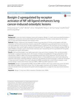 Basigin-2 Upregulated by Receptor Activator of NF-Κb Ligand Enhances
