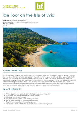 Evia Guided Walking Holiday