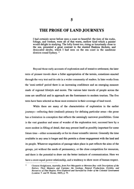 5 the Prose of Land Journeys