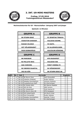 Auslosung U9-Mini Masters 2016