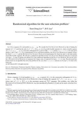 Randomized Algorithm for the Sum Selection Problem$