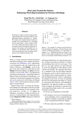 Enhancing Word Representations for Korean with Hanja