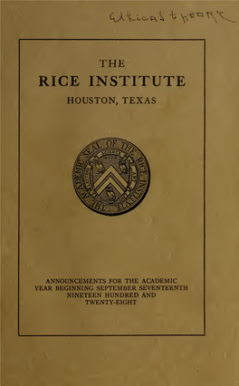 Rice University General Announcements