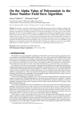 On the Alpha Value of Polynomials in the Tower Number Field Sieve Algorithm