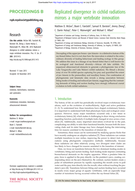 Replicated Divergence in Cichlid Radiations Mirrors a Major