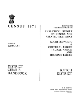 District Census Handbook, Kutch, Part X-C-II, Series-5