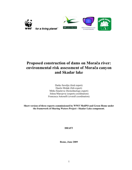 Environmental Risk Assessment of Morača Canyon and Skadar Lake