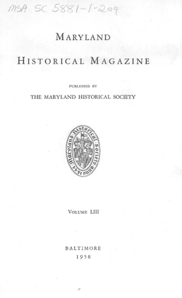 Maryland Historical Magazine Vol