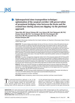 Sphenoparietal Sinus Transposition Technique: Optimization of the Surgical Corridor with Preservation of Prominent Bridging Vein