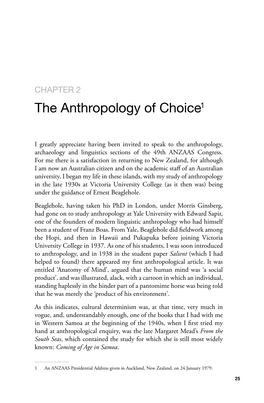 The Anthropology of Choice1