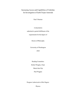 Increasing Access and Capabilities of Cubesats for Investigation of Earth Trojan Asteroids