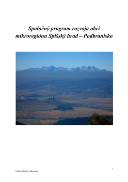 Spoločný Program Rozvoja Obcí Mikroregiónu Spišský Hrad – Podbranisko