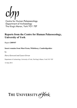 An Assessment of Insect Remains from Must Farm, Whittlesey