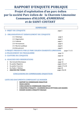 Rapport D'enquete Publique