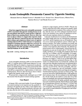 Acute Eosinophilic Pneumonia Caused by Cigarette Smoking