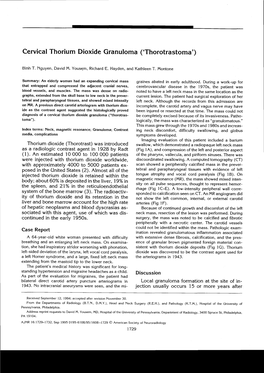 Cervical Thorium Dioxide Granuloma ('Thorotrastoma')