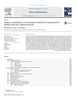 Soybean Carbohydrate As Fermentation Feedstock for Production Of