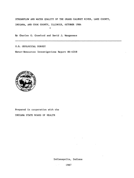 Streamflow and Water Quality of the Grand Calumet River, Lake County
