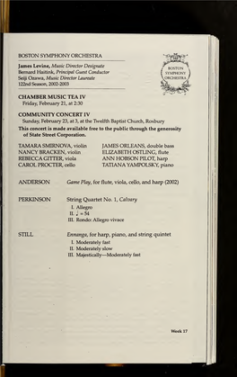 Boston Symphony Orchestra Concert Programs, Season 122, 2002