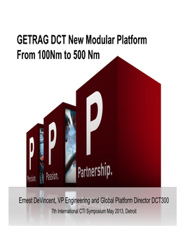 GETRAG DCT New Modular Platform from 100Nm to 500 Nm