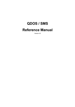 QDOS SMS Reference Guide V4.5
