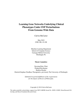Learning Gene Networks Underlying Clinical Phenotypes Under SNP Perturbations from Genome-Wide Data