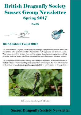 British Dragonfly Society Sussex Group Newsletter Spring 2017