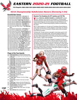 EASTERN 2020-21 FOOTBALL FCS Playoffs 1985•1992•1997•2004•2005•2007•2009•2010•2012•2013•2014•2016•2018