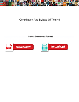 Constitution and Bylaws of the Nfl