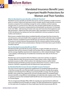Mandated Insurance Benefit Laws: Important Health Protections For