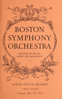 Boston Symphony Orchestra Concert Programs, Season 65,1945-1946, Trip